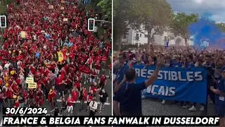 FRANCE & BELGIA FANS FANWALK IN DUSSELDORF || France vs Belgia 1/7/2024
