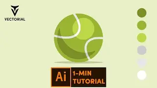 Tennis Ball tutorial in Adobe Illustrator - 1 minute tutorial for beginner