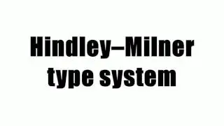 Hindley&ndash;Milner type system