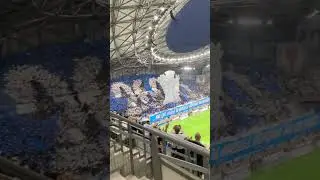 Les Tifos &agrave; l'entr&eacute;e des joueurs lors du classico OM -  PSG ! #om #OMPSG #TeamOM #Tifos #Marseille