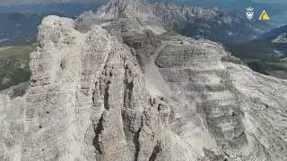 Cima Falkner, circa 100mila metri cubi di roccia instabile. Il video del Servizio Geologico
