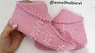 İki Şişle Dikişsiz Buğday Başağı Desen Boncuklu Patik Yapılışı