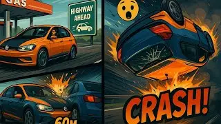 Smooth Ride Gone Wrong! Highway Cruise Turns to Crash😭