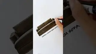 how to draw a sofa | #markerillustration #furnituredesign #handrender