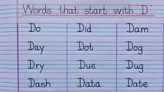 100 Words That Start With ' D '| ' D ' Letter Words|