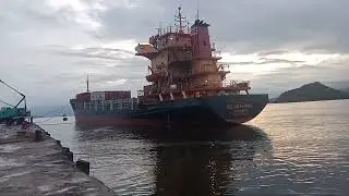 Massive Ship Approaching Port | Relaxing Harbour Ambience 
