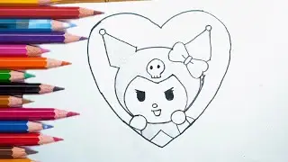KUROMI IN LOVE  | step by step &bull; how to draw kuromi sanrio in love