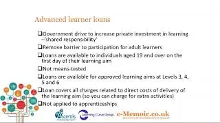 Making the best of your advanced learner loans facility