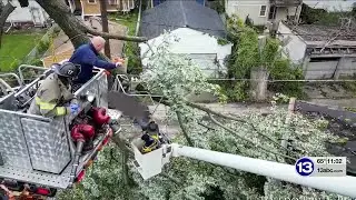 TFRD rescues man trapped in bucket truck, hit by tree
