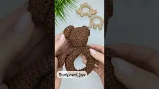 Crochet baby rattle, easy and quick crochet project #crochetbabyrattle #crochetbear #amigurumitoys