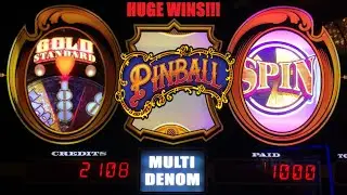 1,000 again!! The streak continues! Huge wins on GOLD STANDARD JACKPOTS! Pinball slots!
