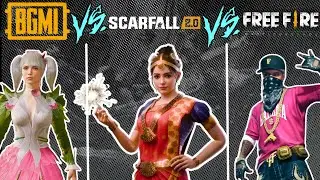 Scarfall 2.0 vs Bgmi vs Free fire 🔥🤯🤔Which is the best battel royal game detailed comparison video ?