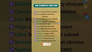 How to Manipulate Zodiac Signs #astrohoroscope #zodiacsigns #astrologyfacts #zodiac #vedicastrology