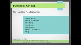 File handling in Python : Read Only Mode