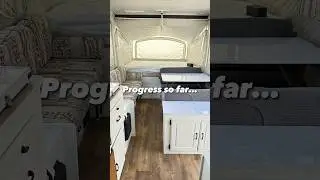 Pop Up Camper Remodel! Our progress so far. Almost done! #popupcamper #camperremodel #popupremodel