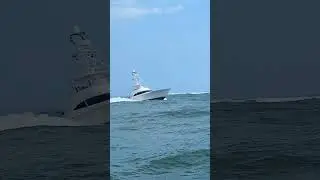 Viking sport fisherman approaching Oregon inlet,NC #fishingboat #obx
