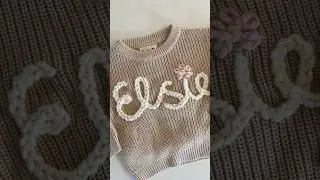 Personalised Chunky Knit Sweater for Baeb Elsie ✨🌸💕 #custom #crochet #embroidery #customsweater