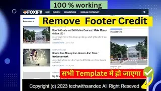100% Live Footer Remove| How To Remove Footer Credit Link From Blogger Templates Without Redirection