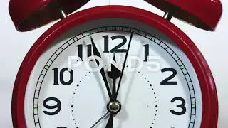 Alarm Clock Time Lapse Going To Midnight And Then Back In Time In Negative. Video