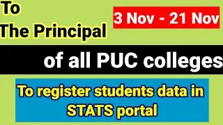 Registration of puc students through STATS portal to all colleges
