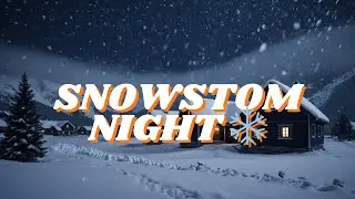 Snowstorm Night ❄️ Cozy Winter Village Sounds for Deep Sleep & Relaxation (+8 Hours)