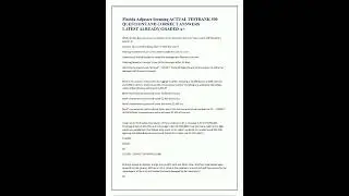 Latest Florida Adjuster licensing ACTUAL TESTBANK 500 QUESTIONS AND CORRECT ANSWERS LATEST ALREADY G