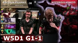 Ninjas in Pyjamas vs Mysterious Monkeys | Game 1 S7 EU LCS Summer 2017 Week 5 Day 1 | NIP vs MM G1