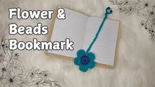 🌼🌸Easy Crochet Flower Bookmark Using Scrap Yarn & Beads!