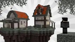 Building a spooky Minecraft village... Skyblock style