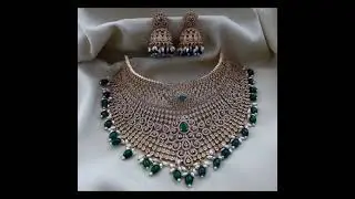 Latest New Trendy, Ruby ,Emerald And Pearl Antique Amora art Necklace Beautiful Models