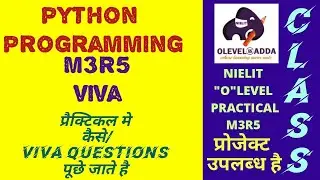 Module Code-M3-R5|Python Programming Language |NIELIT OLEVEL 2021|Important Practical Viva Questions