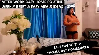 Non Stop Work Day - Weekly Kitchen Home Reset | Spicy Special Lunch Thali to Simple Dinner  Routine