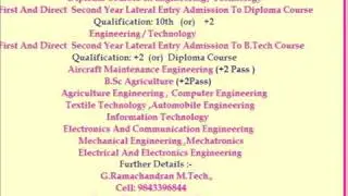 DIPLOMA COURSES IN ENGINEERING / TECHNOLOGY &nbsp;Vs ENGINEERING / TECHNOLOGY , Tamilnadu