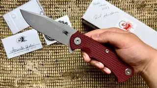 Hinderer Project X Clip Point Battle Bronze Red G10 MagnaCut Blade Show 2023