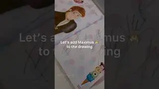 Adding Maximus to my Flynn Rider drawing #disney #flynnrider #drawing #tangled