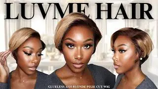 Glueless Ash Blonde Pixie Cut Wig | LUVME HAIR