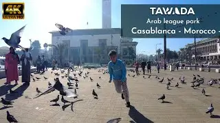 Casablanca Arab League Park walking tour - Morocco 4K UHD video