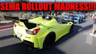 SEMA ROLLOUT MADNESS!! REVVING LAMBOS, CRAZY BUILDS, & MORE!!! ( FORZA IRL )