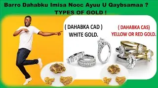 Baro Dahabku Imisa Nooc Ayuu U Qaybsamaa Ama U Kala Baxaa ( types of gold )
