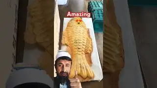 Giant fish shaped bread amazing process of making #food #cooking #traditionalmethod #shorts #viral