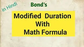 Modified Duration With Math formula.In Hindi