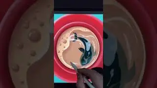 Whale Swimming in a cup of Tea Procreate Drawing #shorts