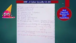 Unit 2 Cyber Security IMP Questions 🔥 | RGPV | Exam Oriented