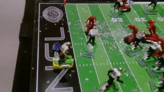 Pass deflected and intercepted by the middle linebacker 