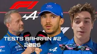 FRANCO COLAPINTO🇦🇷 PIERRE GASLY🇫🇷 STEVE NIELSEN de ALPINE F1 POST TESTS BAHRAIN #2 DIA 2 2026