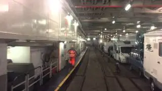 The Berlin-Malm&ouml; Sn&auml;llt&aring;get boards the Sassnitz-Trelleborg train ferry for the last time