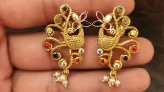 Latest&trendy pearls beaded Gold Earrings designs ideas/gold jewellery designs 