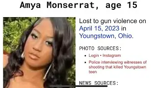 AMYA MONSERRAT 15, APR 15, 2023, YOUNGSTOWN, OHIO A SHOOTING VICTIM DIED ON THE CITY&rsquo;S SOUTH SIDE!