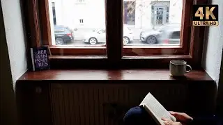 Просто читаю книгу под звуки города | Берлин Тихий Влог | ASMR и POV Расслабляющая атмосфера 4K