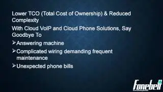 Cloud Voip and Cloud Phone Services by Fonebell